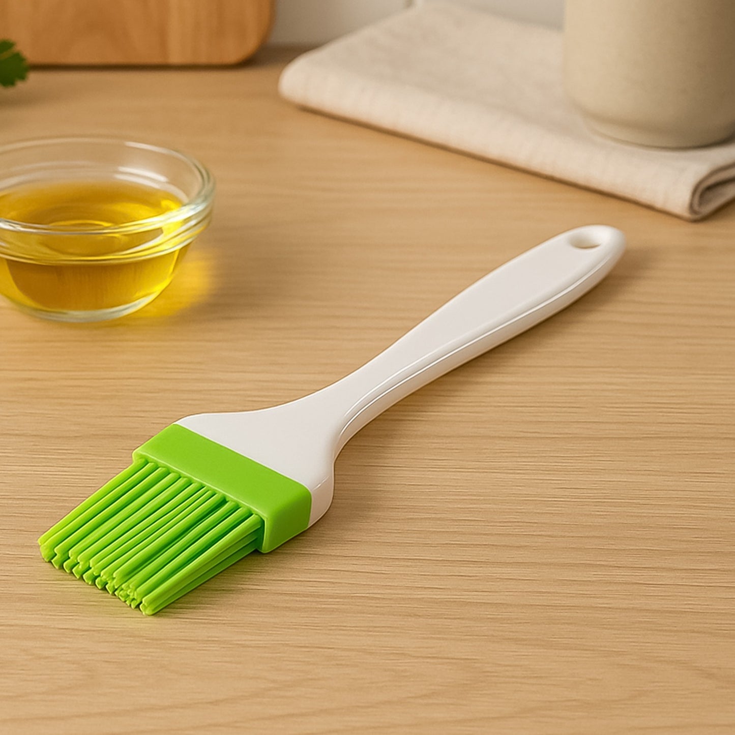Silicone Kitchen Oil & Spatula Brush with Handle Pastry / Cake Brush / Heat Resistant Ghee Brush for Non-Stick cookware(17 Cm 1 Pc)