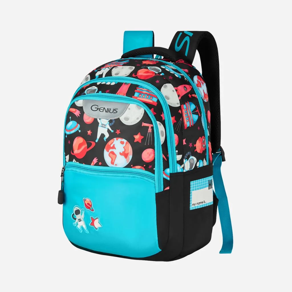 Genius by Safari Comet Black 27L Student Backpack HalfPe - FW -TPT