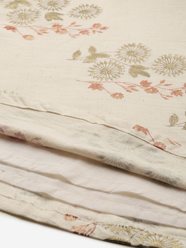 Bollywood Vogue Ready To Wear Cream Printed Kurta N Gharara Set
