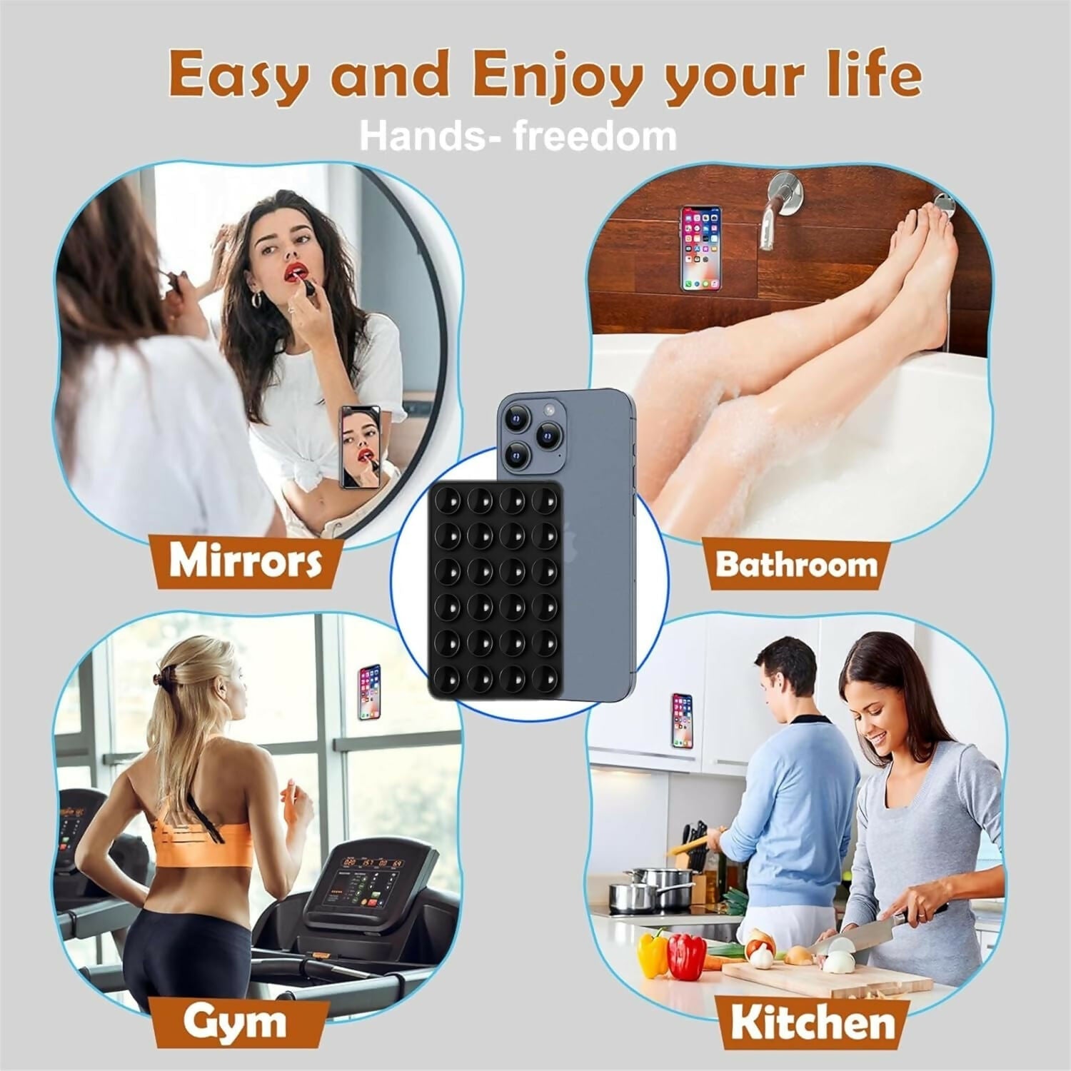 Sucky Multi Suction Mobile Mount Pad Non Slip Reusable Holder for Vertical and Horizontal Use JPS PRODUCTS (ACHSA)