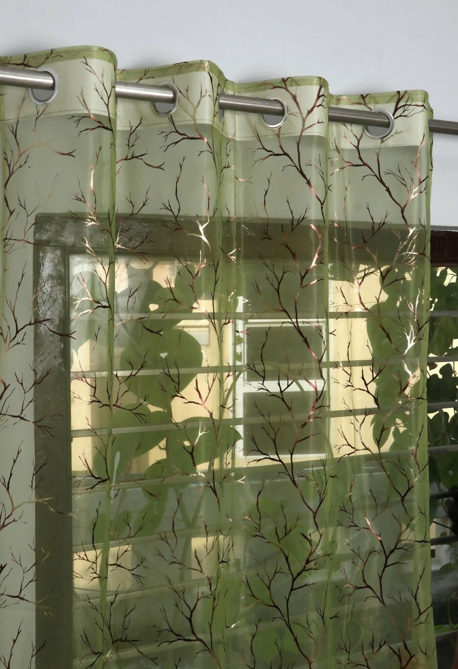 Shree Decor Sheer Transparent Net Curtain – Design 1 (900 Series) | 5FT | Lightweight Decorative for Door, Window & Pooja Room