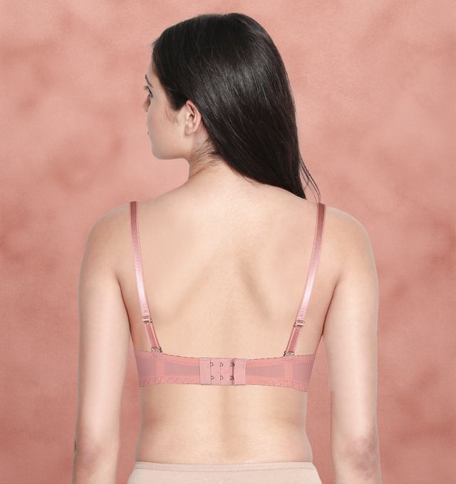 Susie Half Coverage PaleRosette Padded Wired Adjustable MultiwayFull Lace Designer Bra