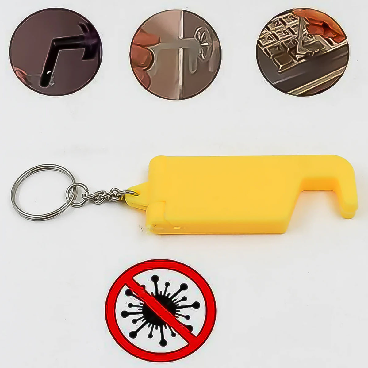 2 In 1 Plastic Keychain With Mobile Stand Phone Holder (5 Pcs Set Multicolor)