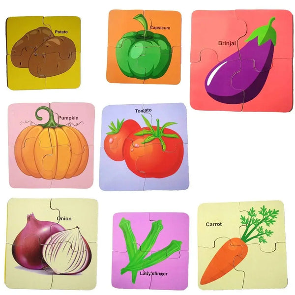AVMART Wooden Educational Multi-Color Set of 8 (Vegetables Puzzle) AVENUE OVERSEAS