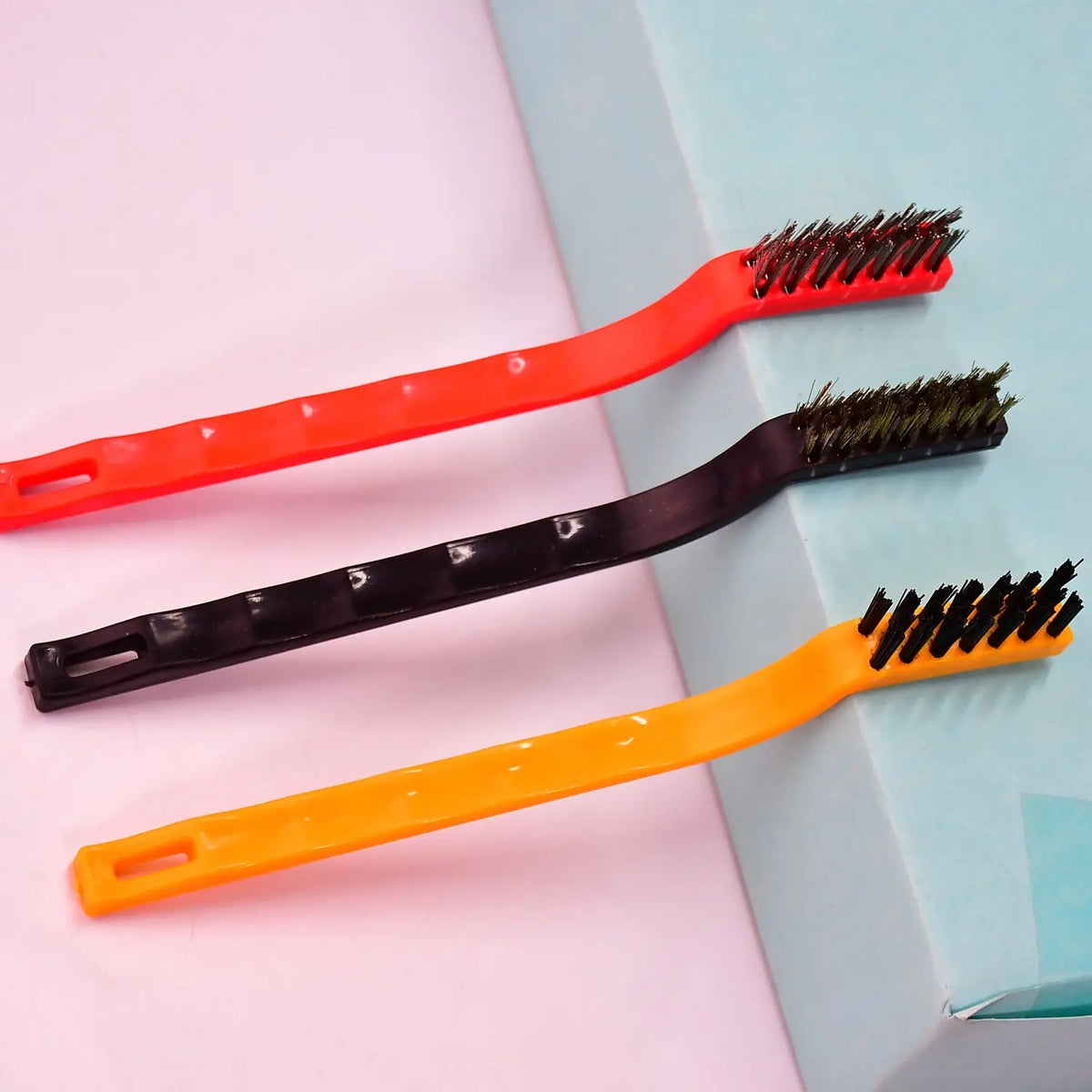 3pc Mini Wire Brush Set Brass Nylon Stainless Steel Bristles Household Cleaning Brush For Gas Stove Smoke Machine Tool Burner Tiles Tap Rust Removal Welding Slag Dirt Paint Scrubbing. HP DD