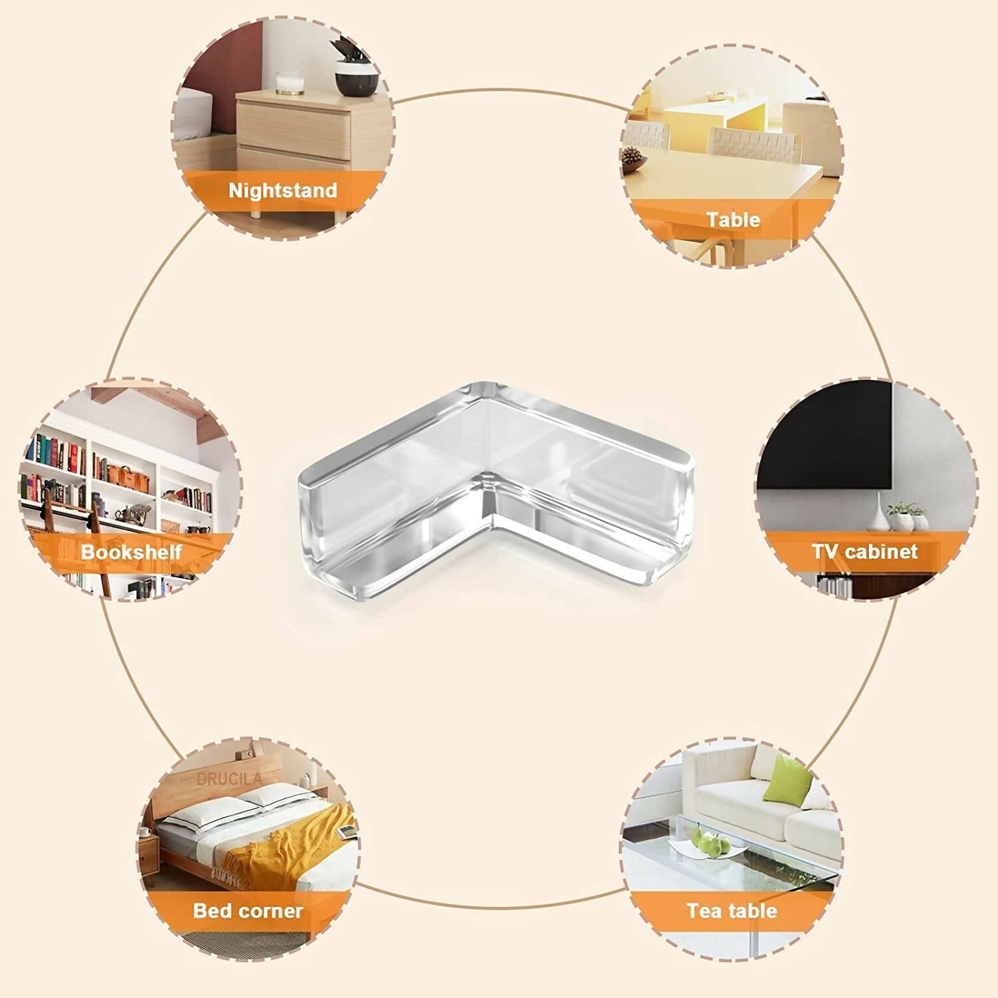 Clear Corner Protectors for Baby Safety (Pack of 4) Transparent Furniture Edge & Table Guards Soft Cushion Bumpers to Prevent Injuries from Sharp Corners