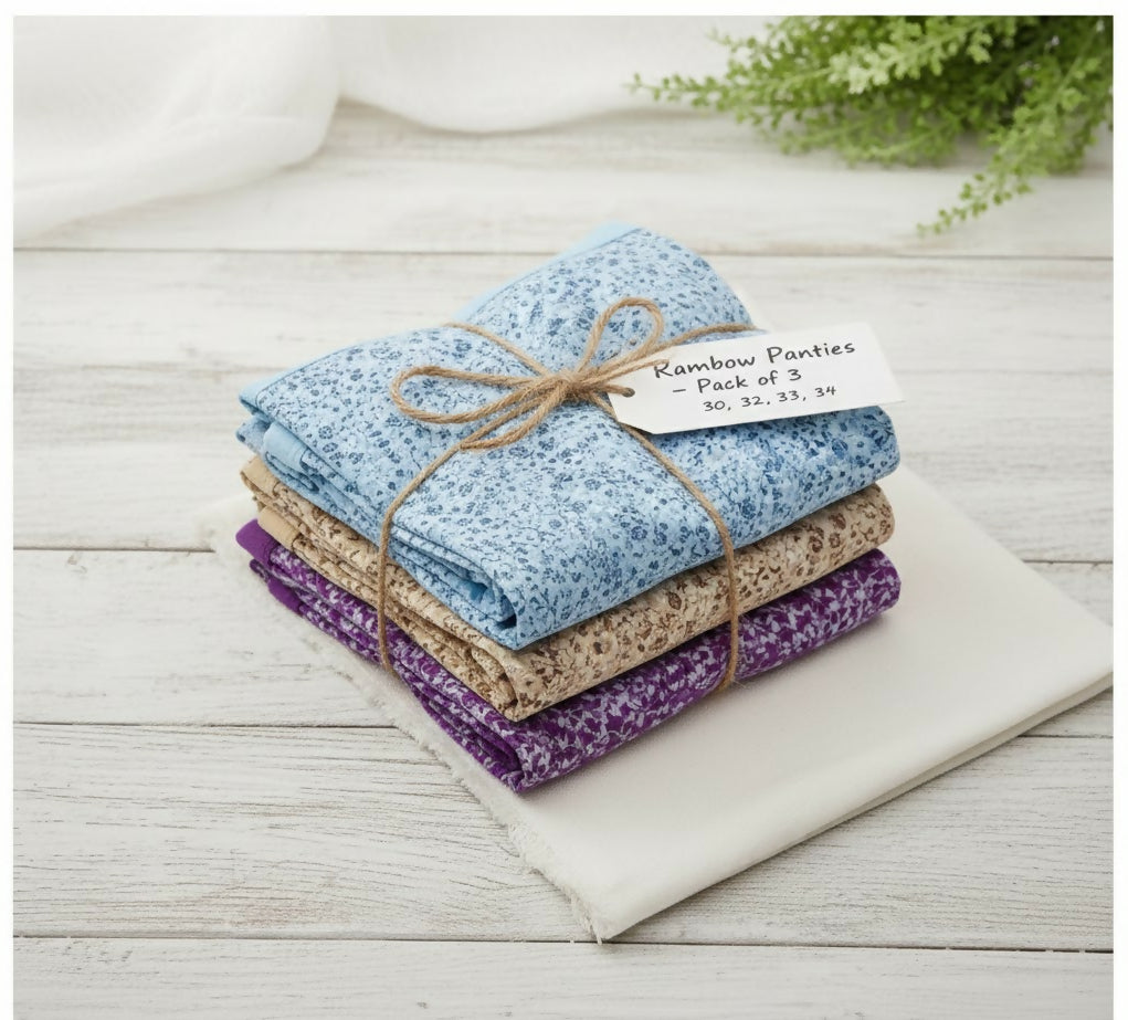 Rambow Women’s Floral Print Cotton Panties – Pack of 3 (Multicolor)