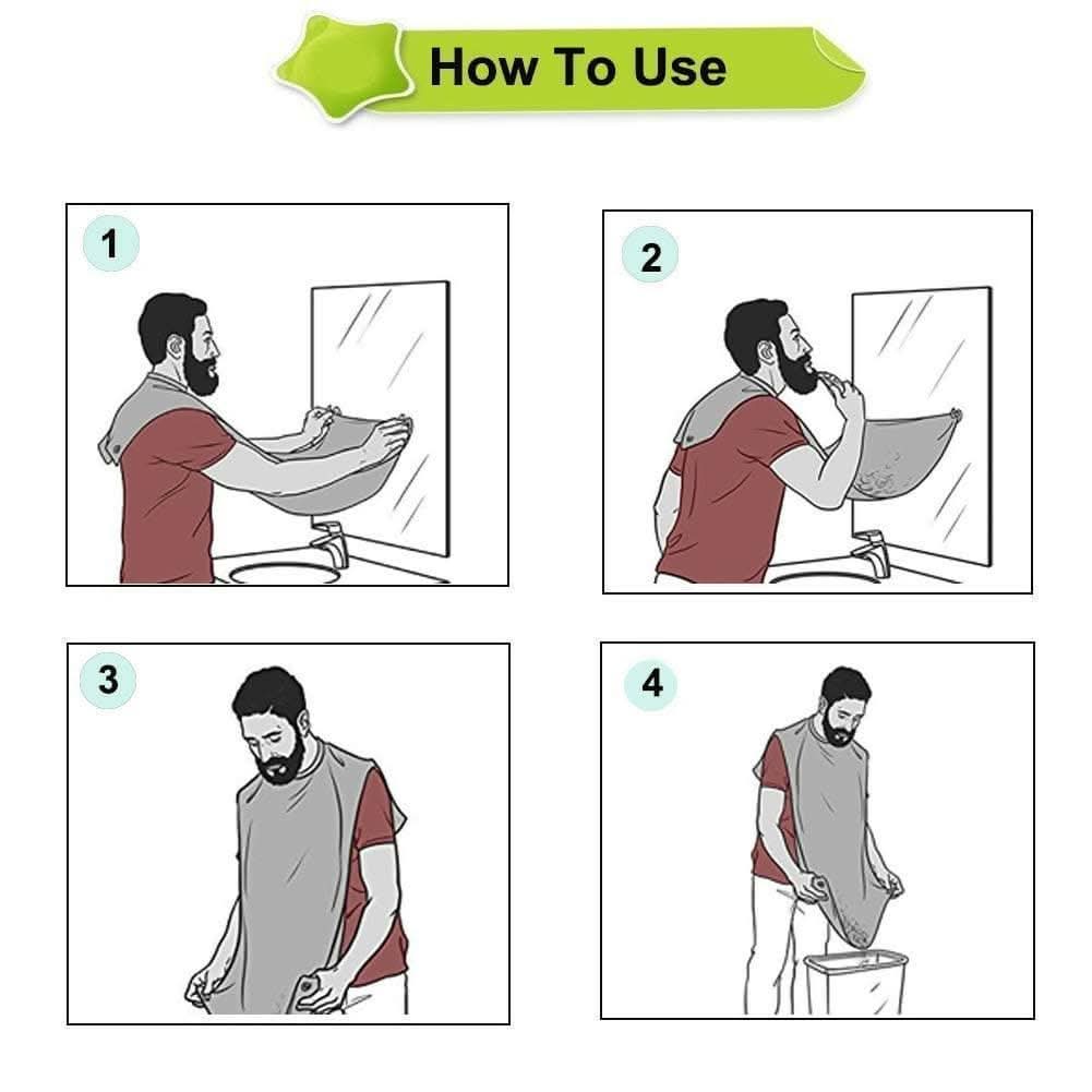 Beard Apron For Trimming Beards Without leaving A Mess - HalfPe