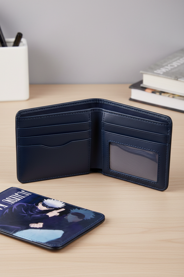 Anime Printed Premium PU Leather Slim Wallet, Naruto & Jujutsu Kaisen Theme Unisex Card Holder for Men & Women SAHANA GIFTS & STATIONARY