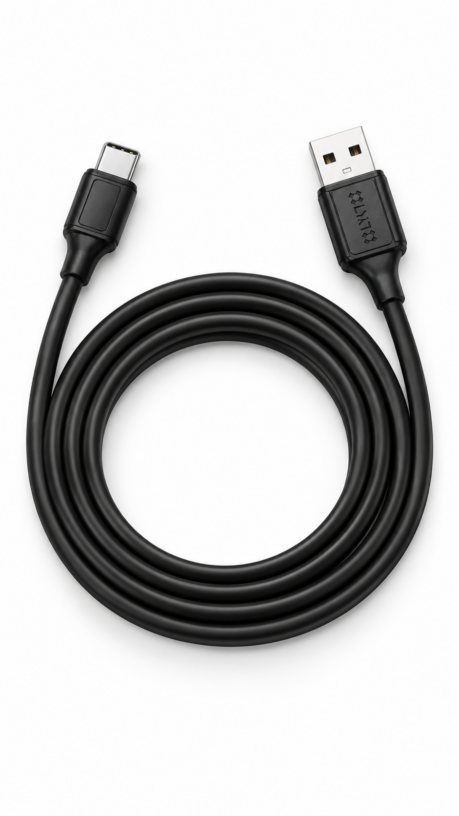 LYNE Flexy 29C Round Series 35W USB-A to Type-C Super Fast Charging Data Cable – 1 Metre, Black/White