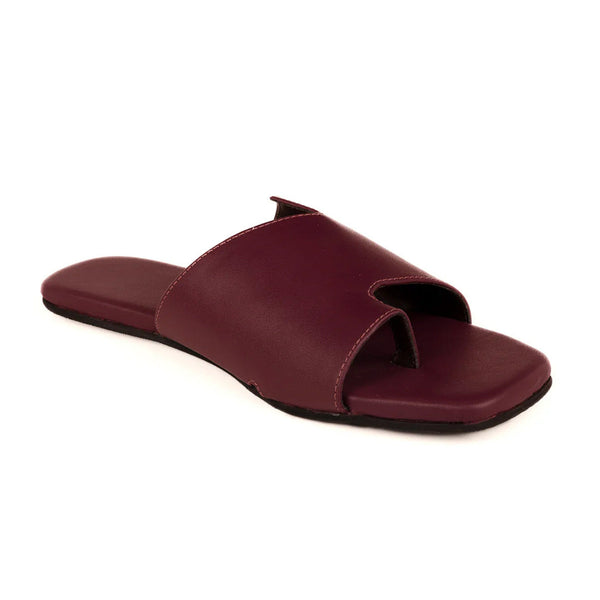 Yuna Cloak Vegan Leather Maroon Women Slides Planet Paaduks