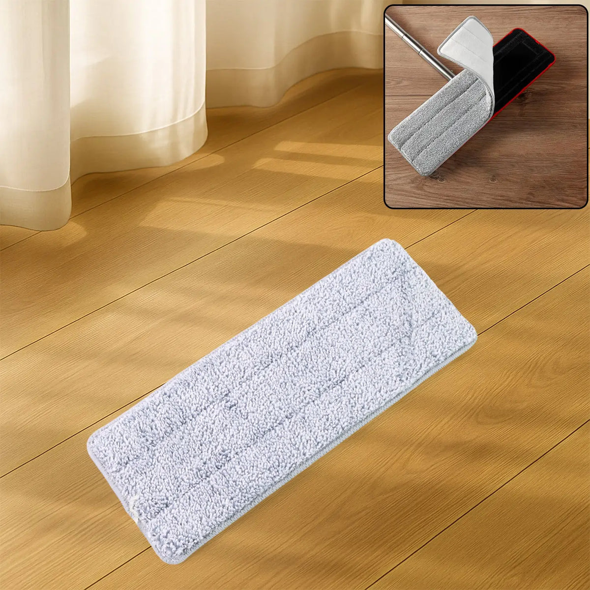 Reusable Microfiber Mop Pad Replacement for Flat Spray Mop, Washable Cleaning Pad for Wet and Dry Floor Cleaning,(1 Pc) HP DD