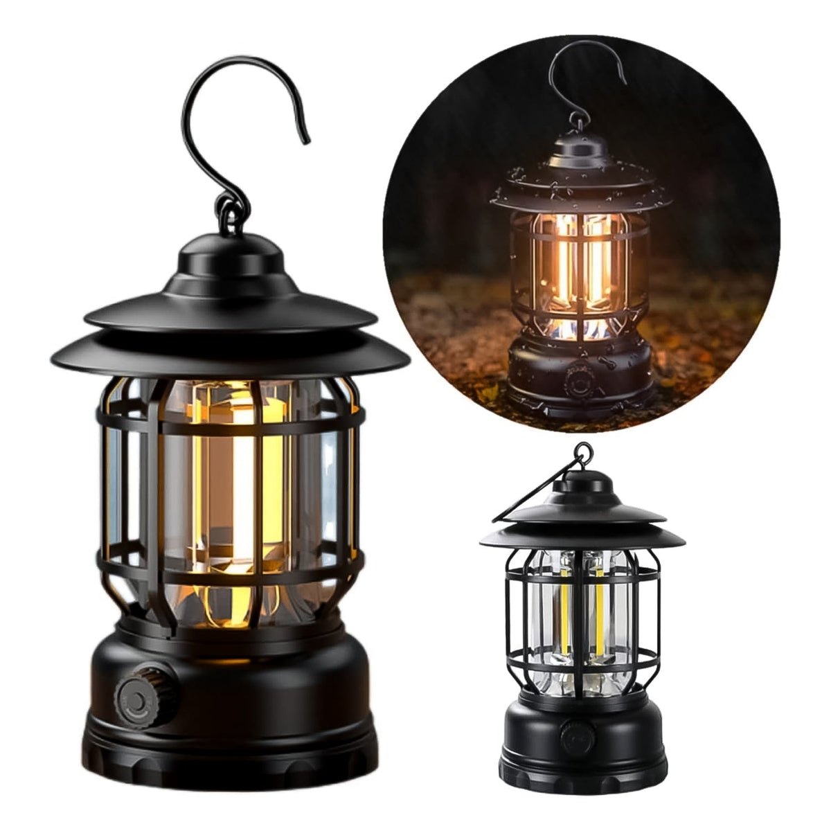 Led Camping Light Retro Style Lighting Battery Type-c Rechargeable (1 Pc) HP DD