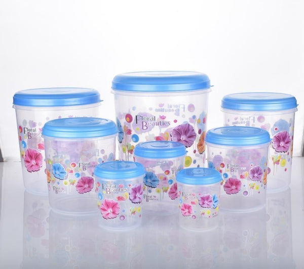 Air Tight Plastic Transparent Container Set (10000ml 7000ml 5000ml 3000ml 2000ml 1000ml 750ml 500ml)