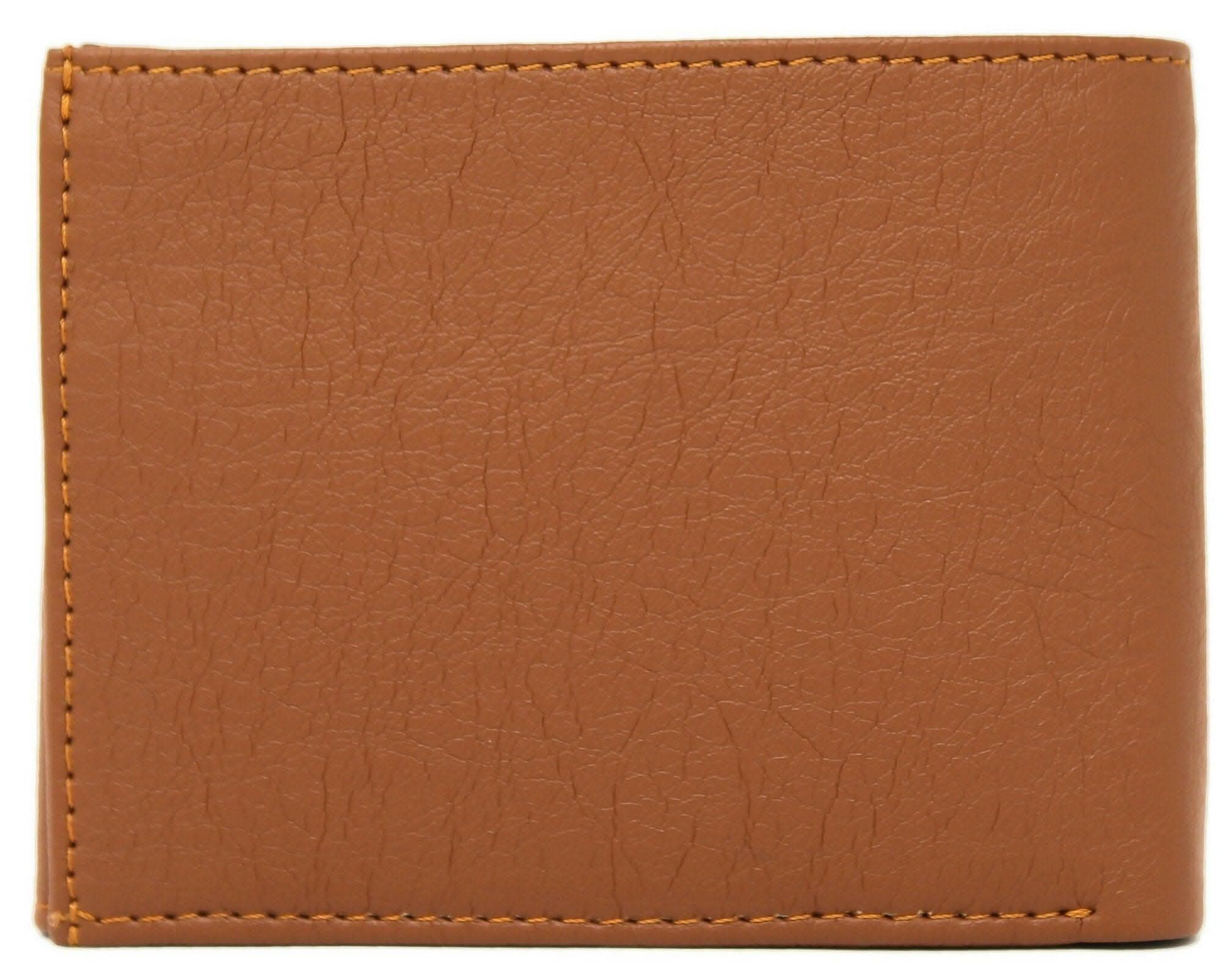 Tan Designer Tri-Fold Faux Leather 5 ATM Slots Wallet For Men - HalfPe