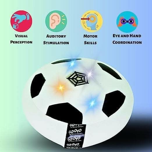 Lord's Town Air Power Soccer Football - Hover Disc Toy with Foam Bumpers and Light-Up Gift for Children - HalfPe
