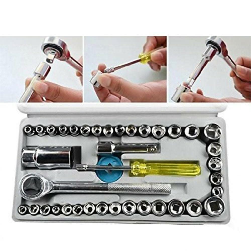 Socket Combination Toolkit For Iron Workshop, Hand Tool Kit (40 pcs) - HalfPe