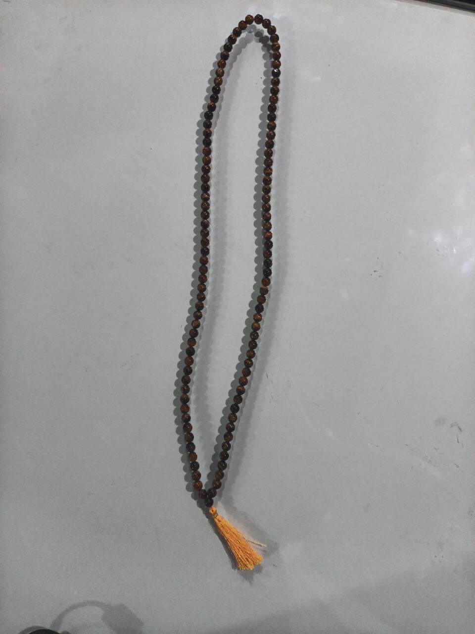 Tiger Eye Stone Mala – Natural Golden Brown Beaded Necklace for Protection, Confidence & Spiritual Balance