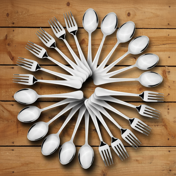 Sumeet Stainless Steel Dessert Fork & Spoon Set - 24pcs SUPER