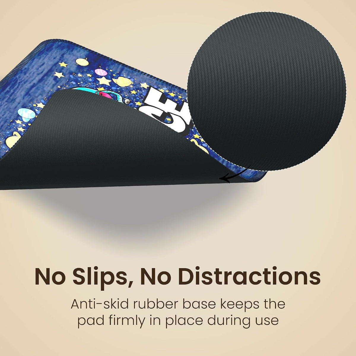 Portronics Comfipad Space Galaxy Mouse Pad with Wrist Rest – Dark Blue