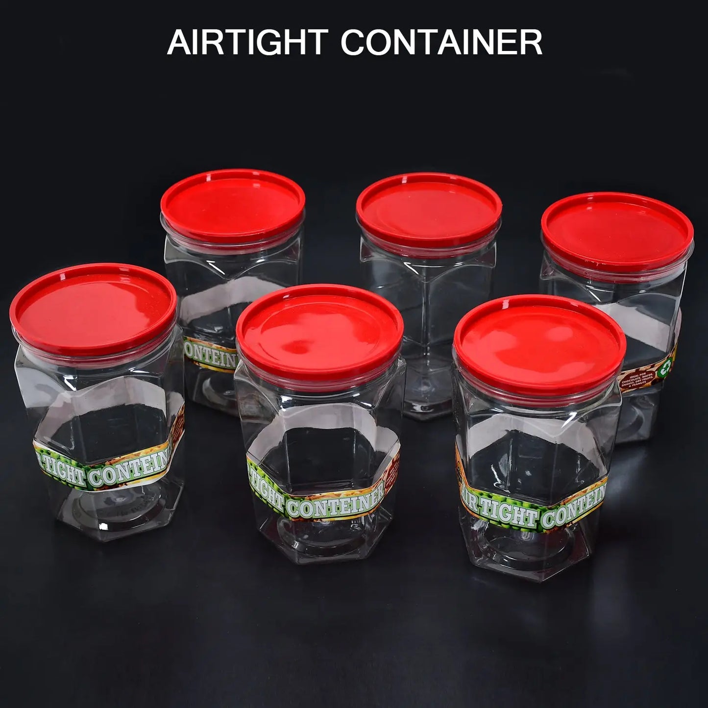 Air Tight Kitchen Storage Container For Rice Dal Atta Bpa-free Flour Cereals Snacks Stackable Modular Round. (Approx - 1100ml Set Of 6pcs) HP DD