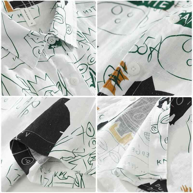 Henshika Men Geometric Print Casual Half Sleeve Shirt – White - View 3