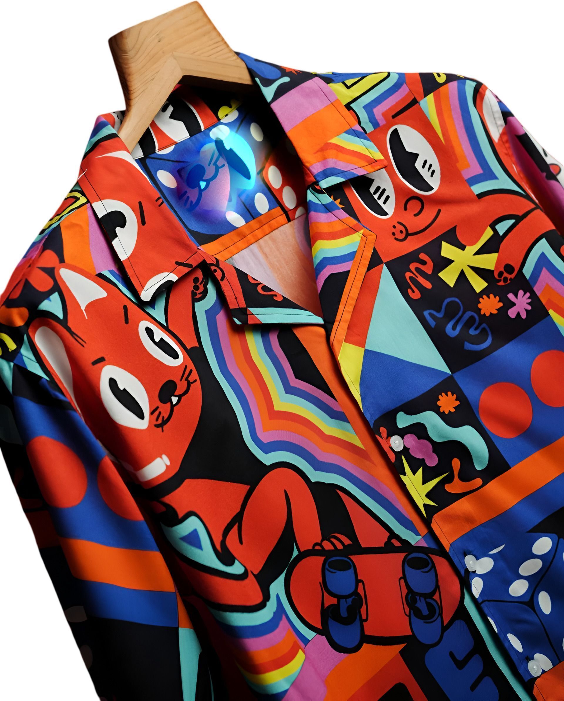 HENSHIKA Men's Premium Printed Shirt | Raja Saab Prabhas Inspired Des – View 3