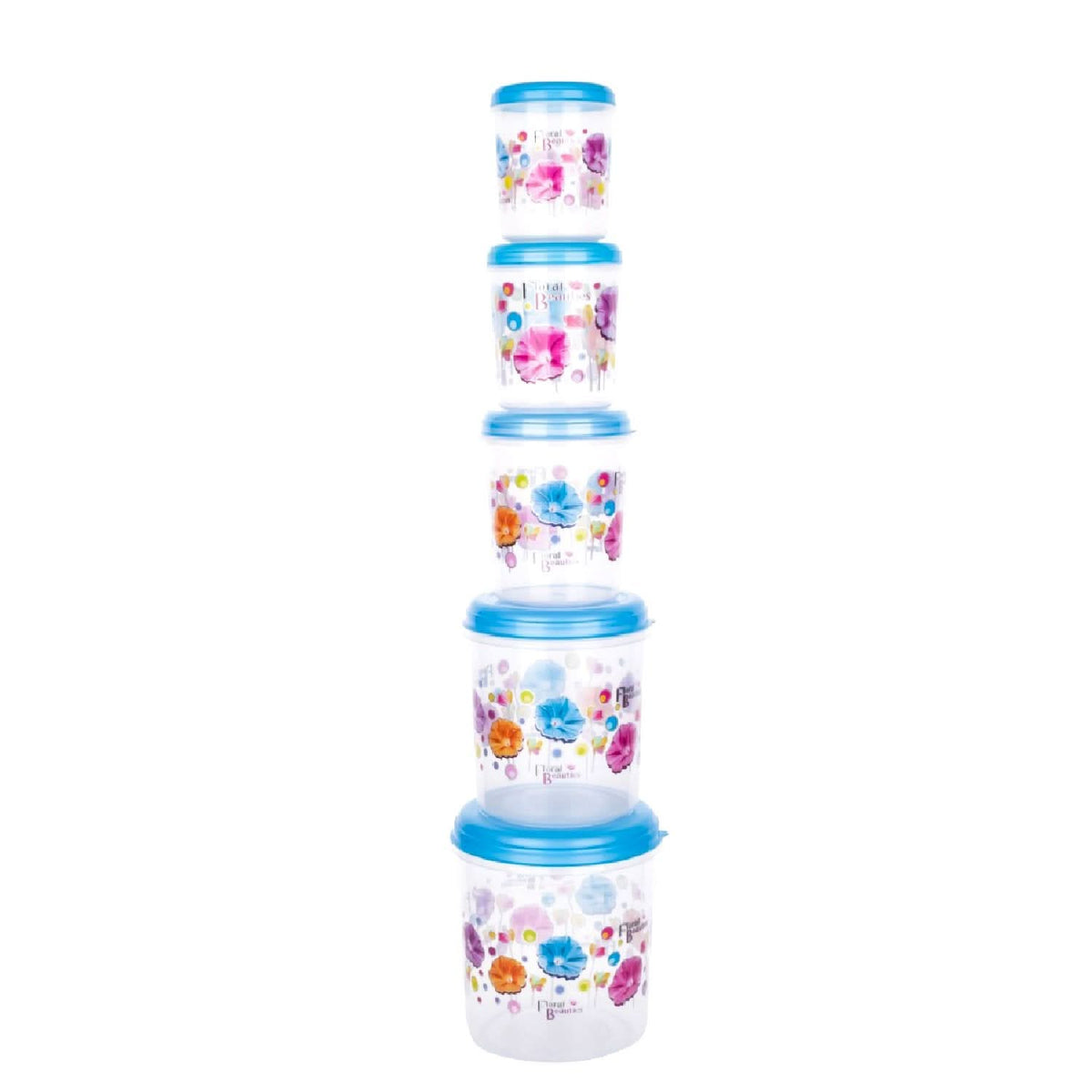 Plastic Transparent Container - Set of 5(3000ml ,2000ml ,1000ml, 750ml ,500ml) HP DD