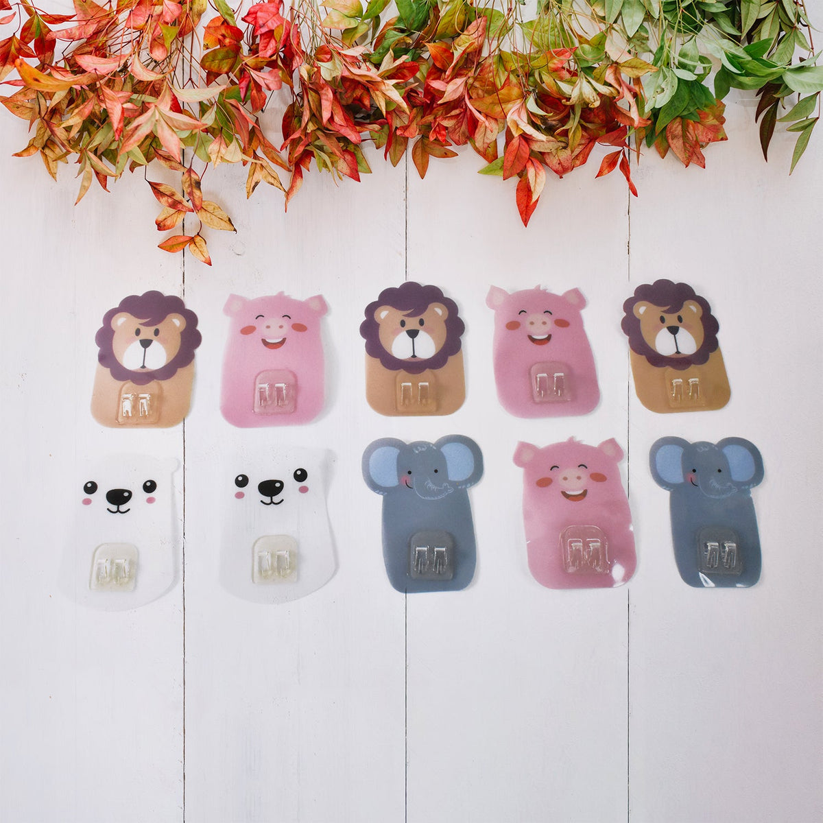 Wall Mounted Cartoon Hooks Self Adhesive Hooks (10 Pcs Set) HP DD