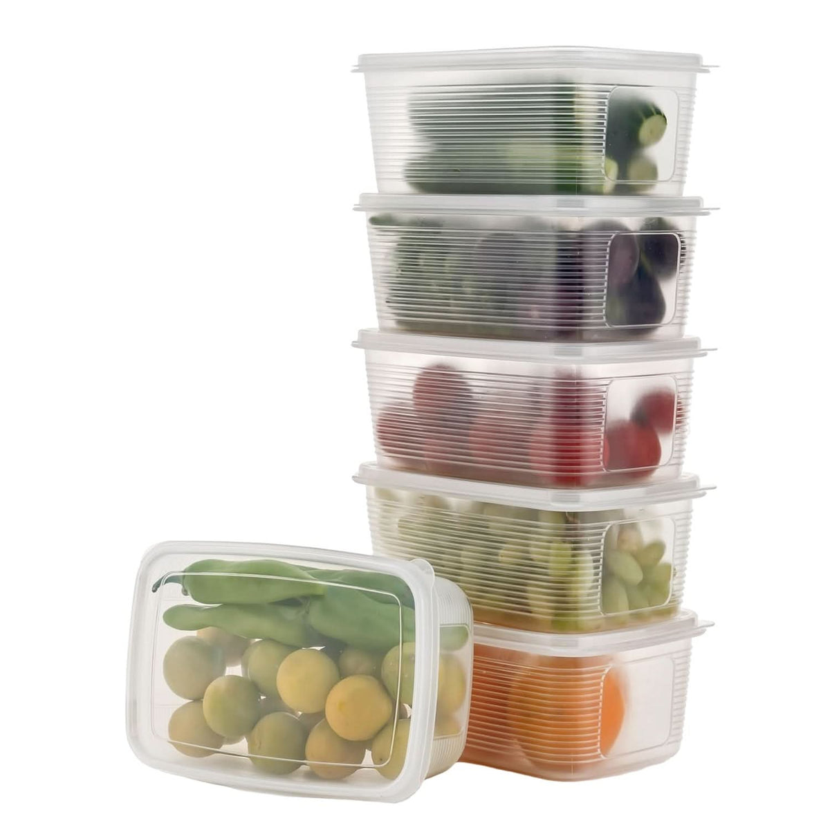 6 Pcs Multipurpose Plastic Food Storage Container Set HP DD