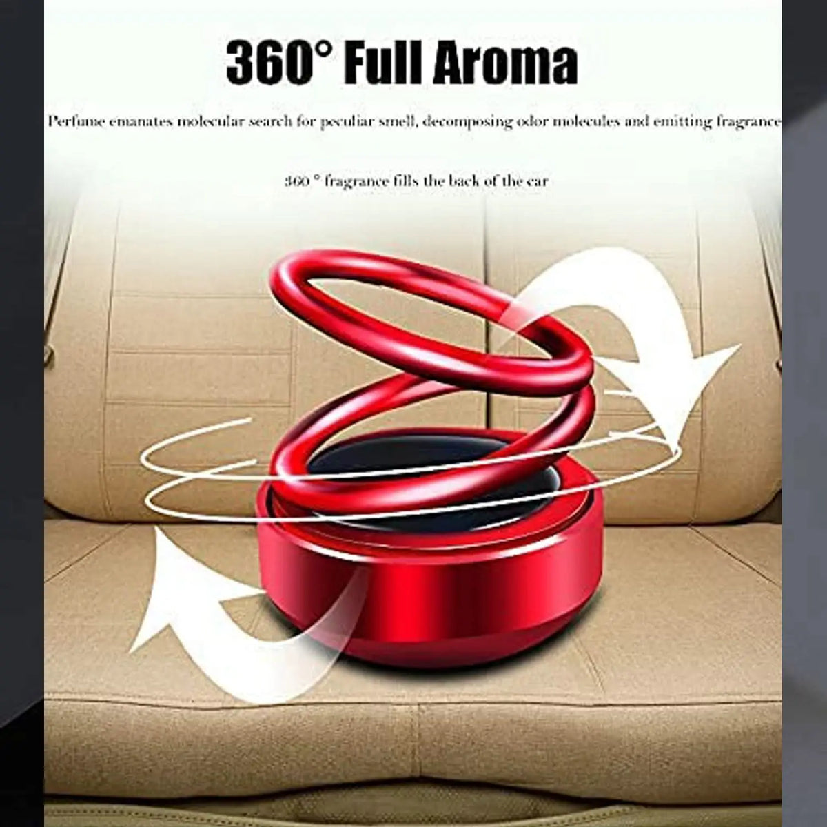 Solar Car Aroma Diffuser 360 Rotating Perfume Air Freshener for Car Home Office HP DD