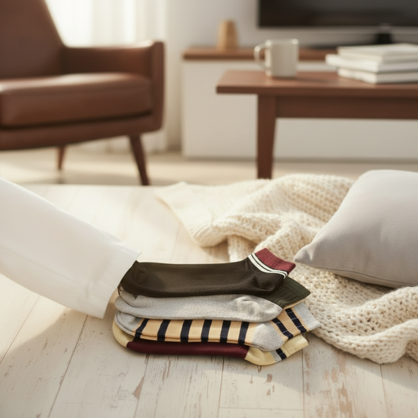 Striped and Solid Cotton Ankle Socks for Men's Soft Comfortable Daily Wear RITEX