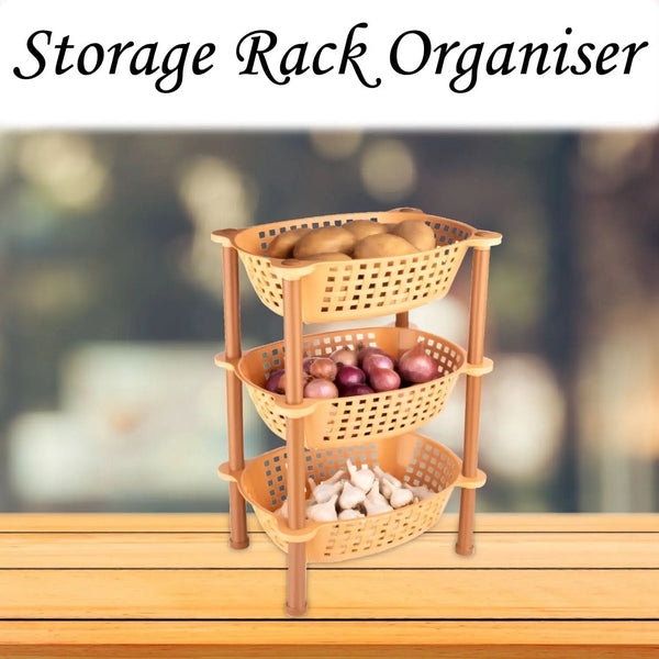 Multipurpose Plastic Storage Rack Organiser - 3 Pcs HP DD