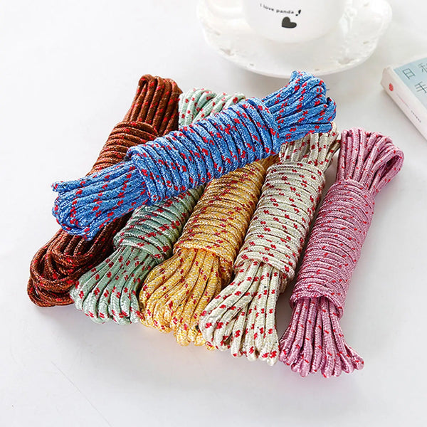 10 Meter Heavy Duty Laundry Drying Clothesline Rope Portable Travel Nylon Cord Sturdy Clothes Line For Outdoor Camping Indoor Crafting Art Projects HP DD