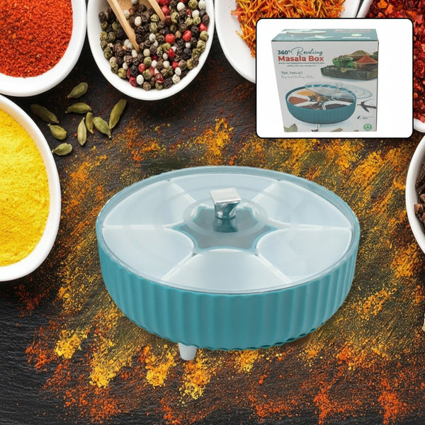 360° Revolving Spice Box Dry Fruit Box Plastic 7 Compartment Box Suitable For Multipurpose Storage Use Like Dry Fruit Spices Pickle Tea Sugar Etc Kitchen Use