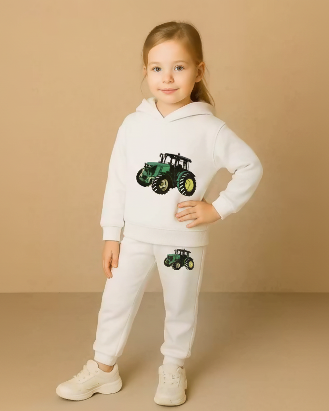 Kids Comfortable Hooded Top & Bottom Set Luck Fashion