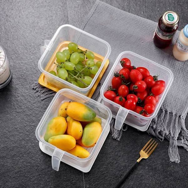 1100ml Square Airtight Unbreakable Food Storage Container (Set Of 6) HP DD
