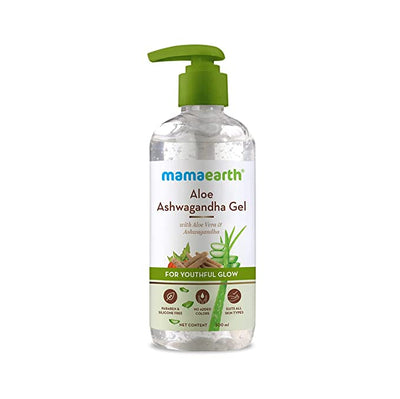 Mamaearth Hydrating Aloe Ashwagandha Gel, For Face, With Aloe Vera & Ashwagandha For A Youthful Glow - 300 Ml