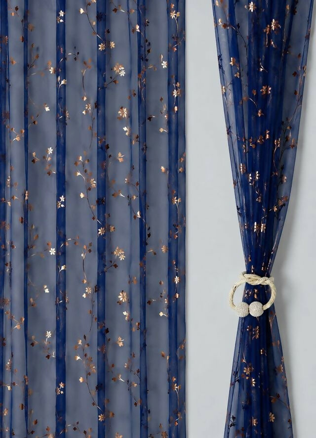 Shree Decor Sheer Transparent Net Curtain – Design 1 (700 Series) | 7FT | Lightweight Decorative for Door, Window & Pooja Room