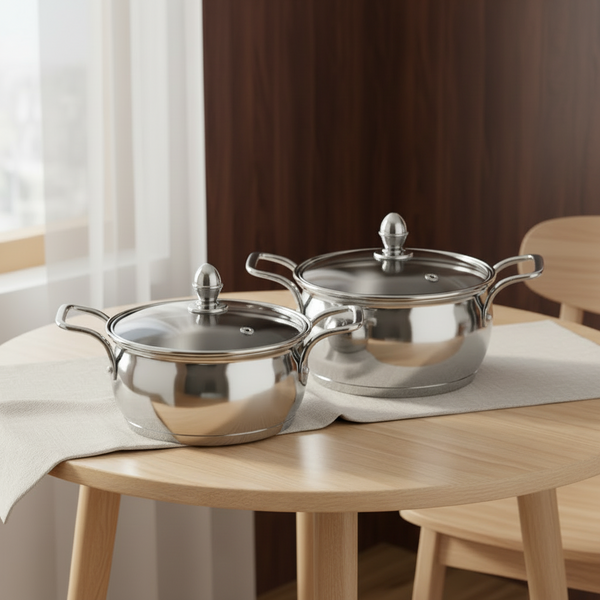 Steelcraft Stainless Steel Camry Casserole Set - 800ml & 1250ml SUPER