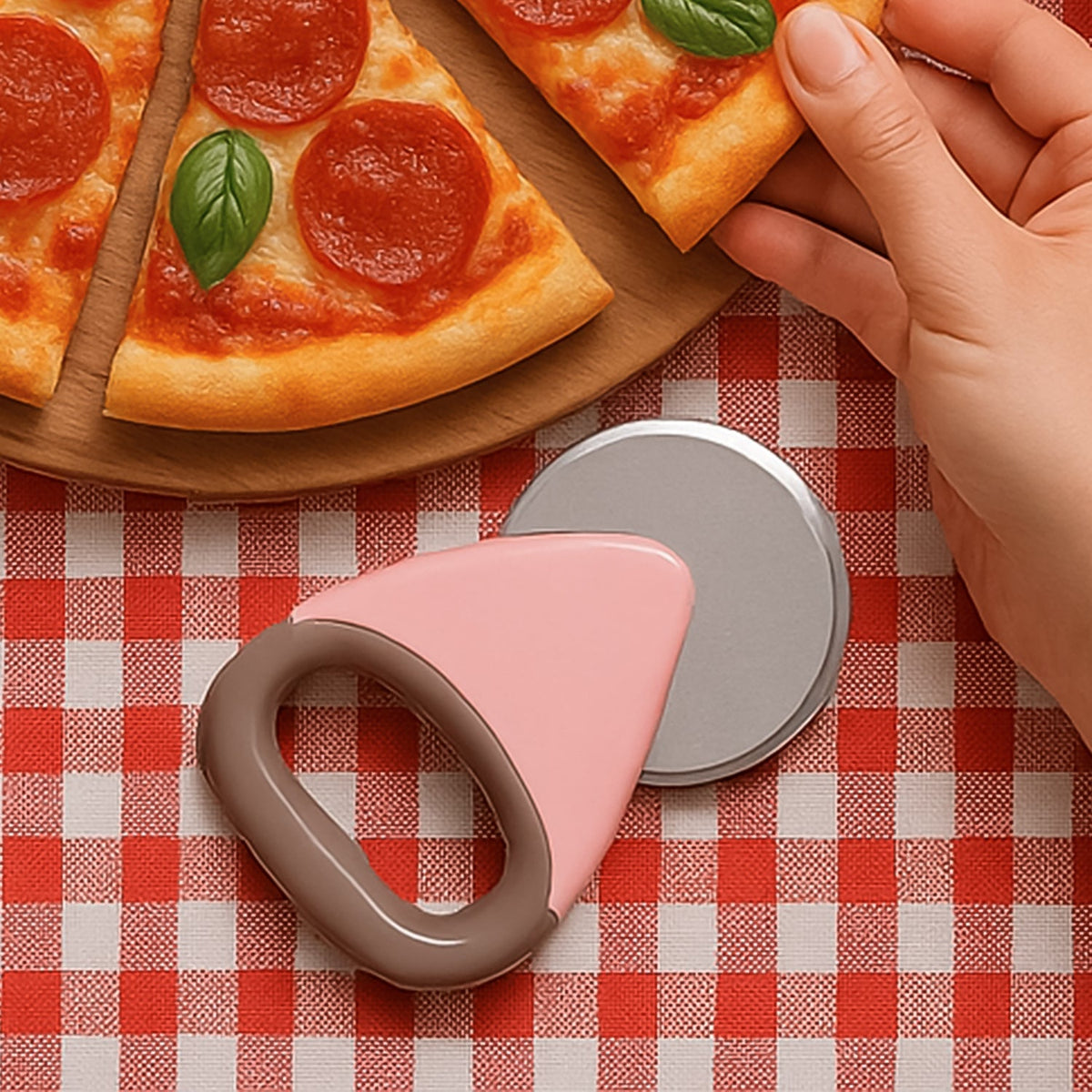 Homechef Ergonomic Pizza Cutter With Stainless Steel Rotating Blade (1 Pc) HP DD