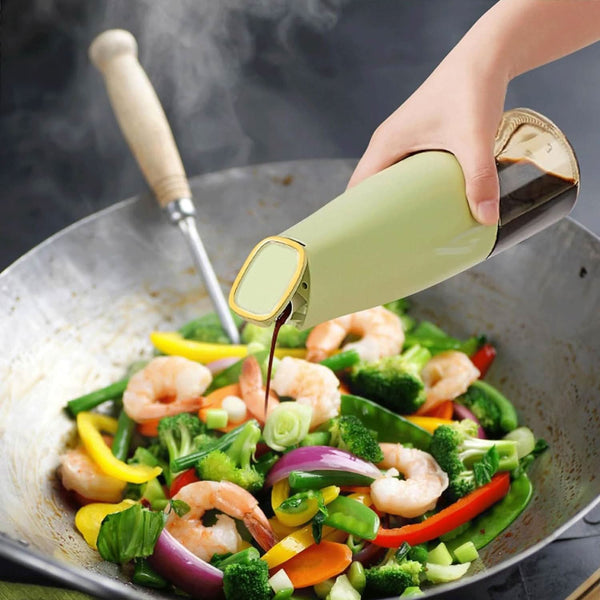 500ml Glass Oil Dispenser Bottle with Auto Lid – For Cooking, Grilling & Frying.