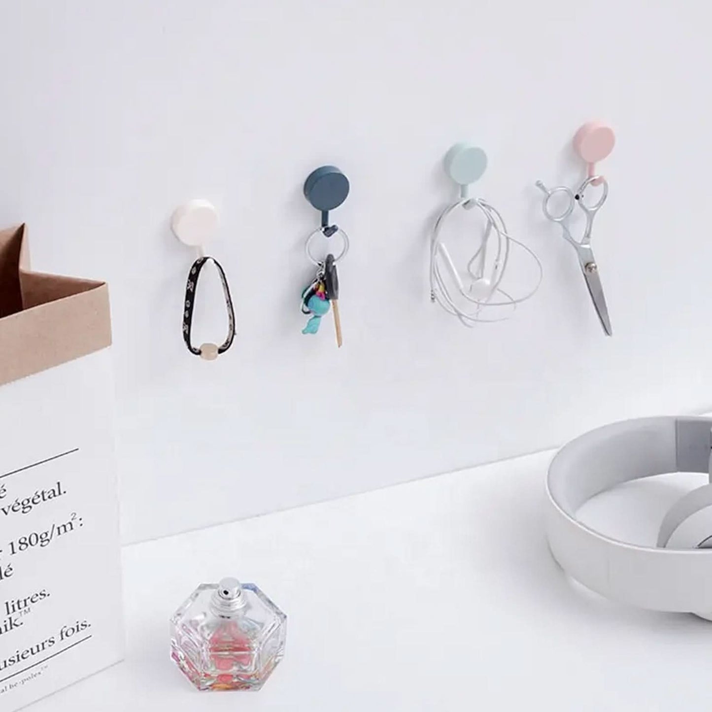 Heavy-Duty Adhesive Wall Hooks – Strong Wall Hooks for Home Use (2 Pcs Set)