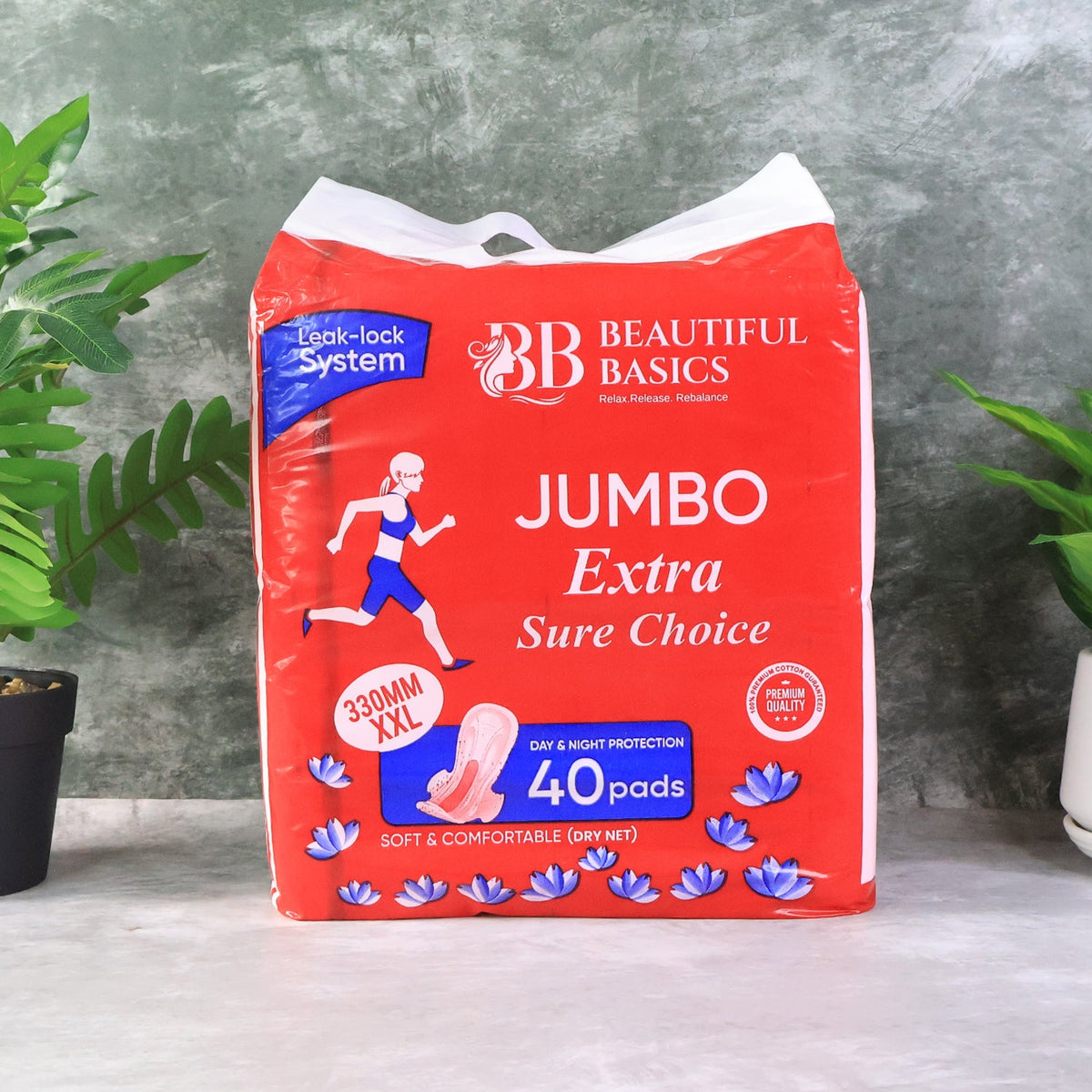 Beautiful Basics Jumbo Extra Sure Choice Sanitary Pads Xxl 330mm (40 Pc) HP DD