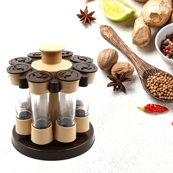 360° Revolving Spice Rack 8 Jar Seasoning Organizer for Kitchen
