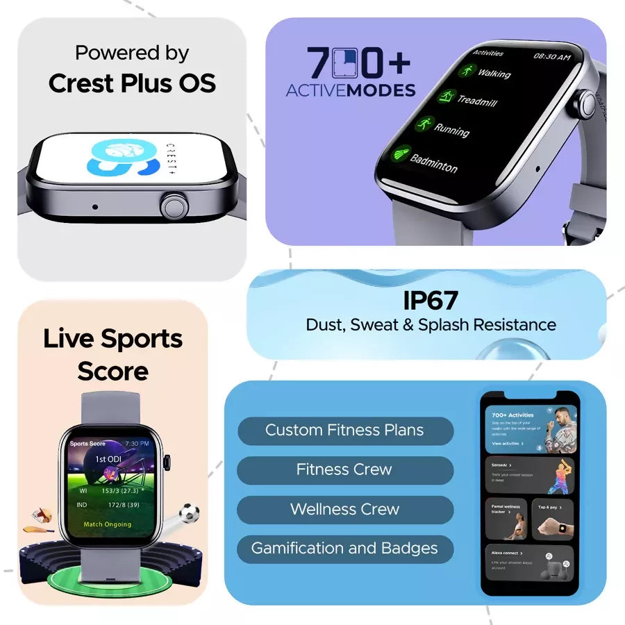 boAt Wave Call 2 Smartwatch with 1.83” HD Display & BT Calling – Warm Grey Halfpe Deals