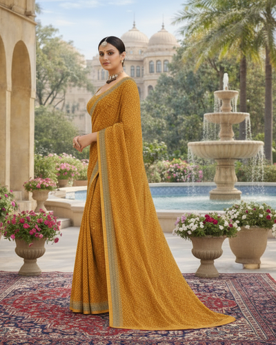 Designer Traditional Synthetic Printed Saree with Rich Zari Border Festive Wear Kalyani silks and sarees