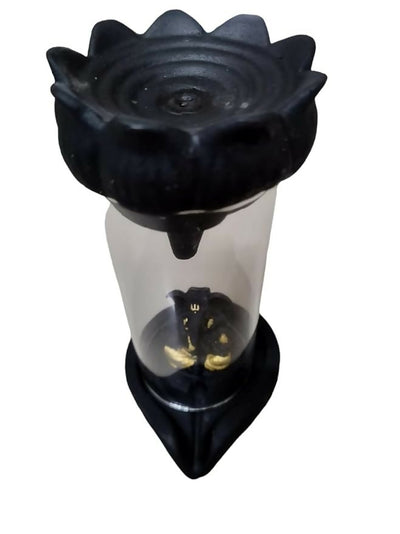 Lotus Backflow Incense Burner with Ganesha Idol – Spiritual Home Decore