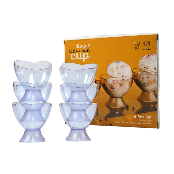 Plastic Dessert & Ice Cream Bowls Set – 6pcs