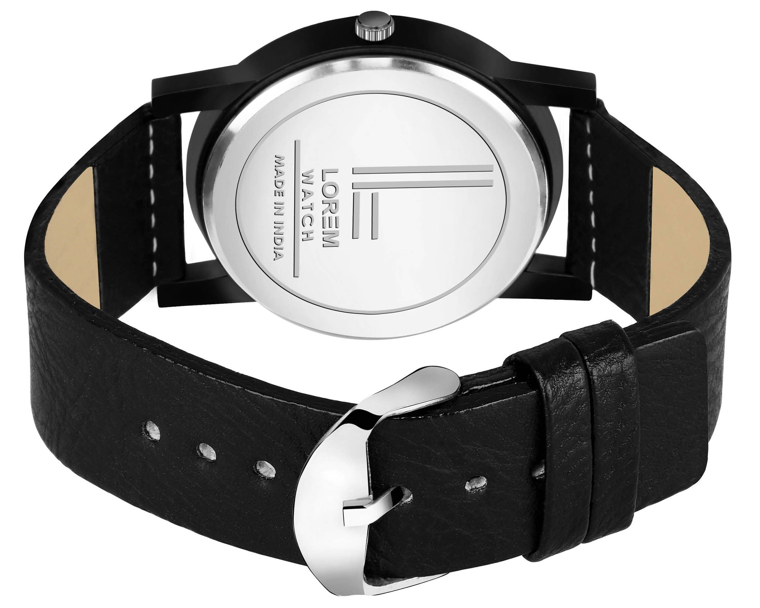 LOREM Grey Sllim Analog Watch For Men LR47 - HalfPe
